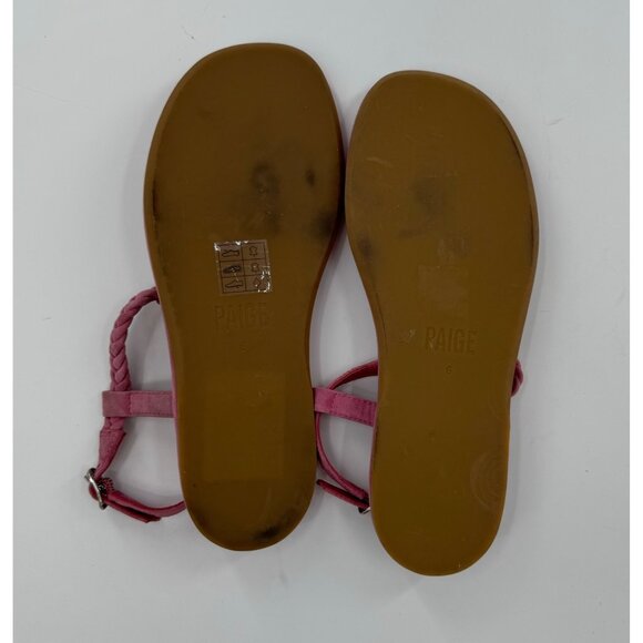 Paige Drew Fuchsia Pink Braided Strap Sandals Size 6 - Picture 4 of 12